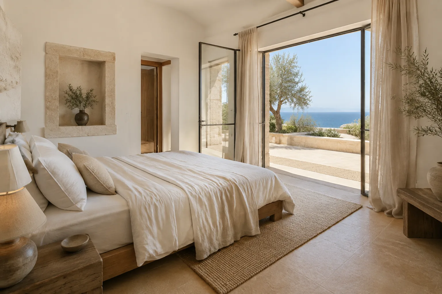 Bedroom with sea view